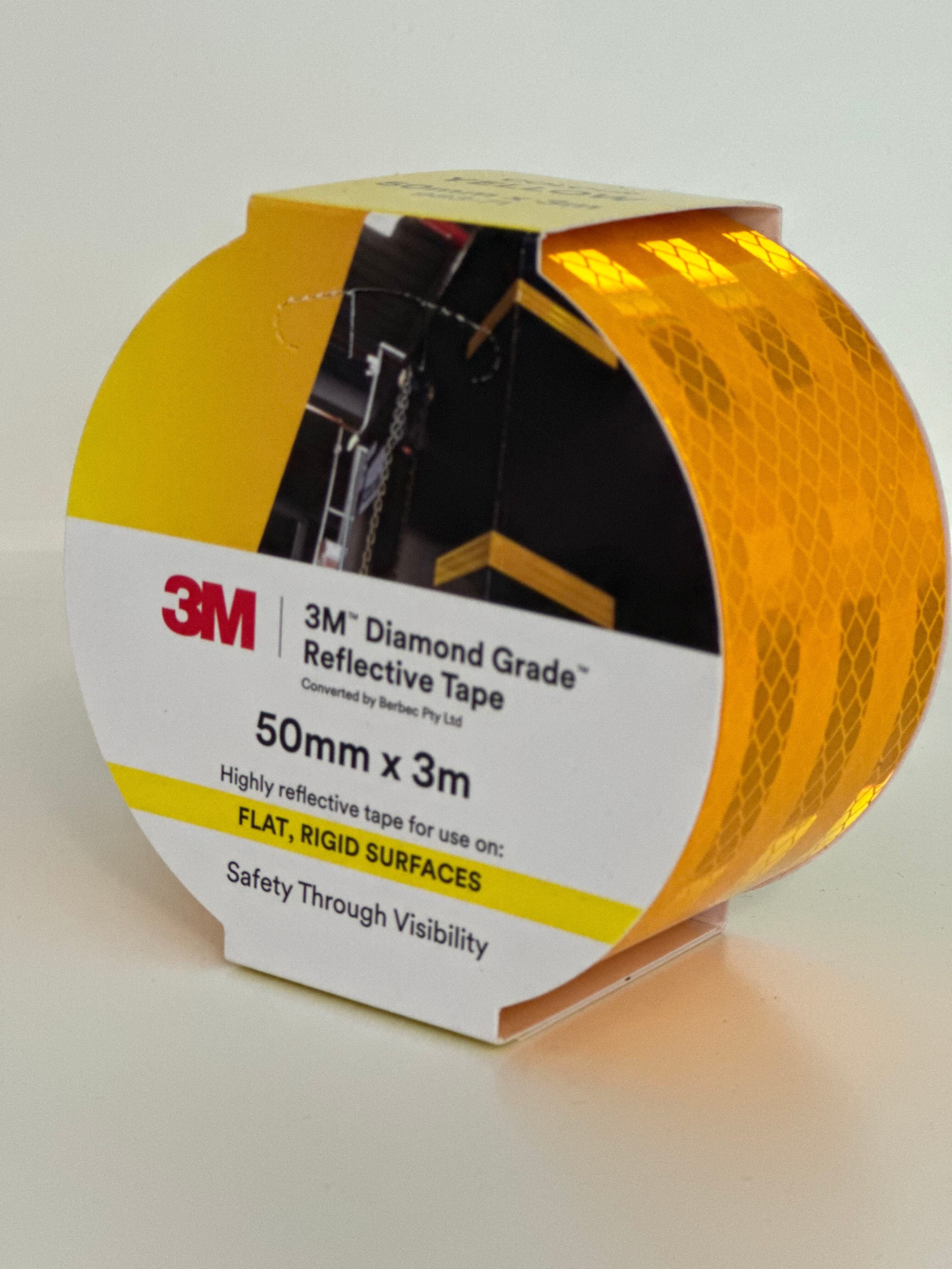 3M 983 Reflective Vehicle Marking Tapes - 50mm x 3m, Fluoro Yellow/Green, Red, Yellow